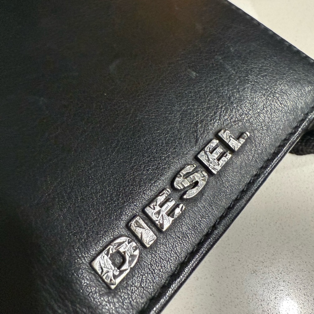 Diesel Black Leather Card Holder